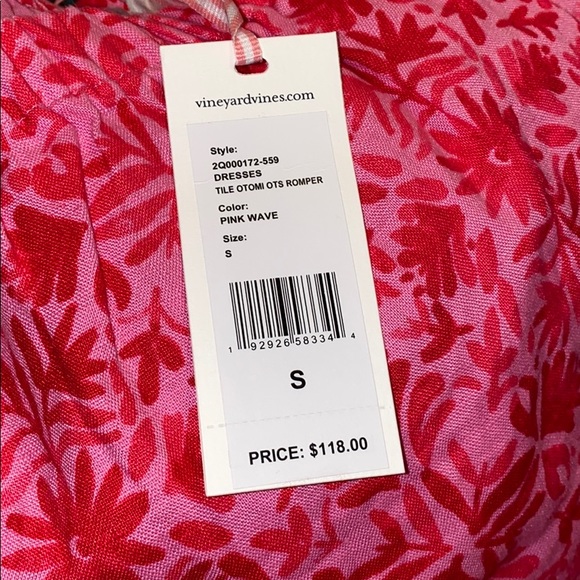 Vineyard Vines romper in pink wave - Picture 6 of 7